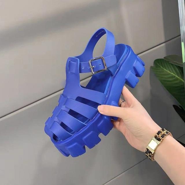 Женские сандалии на открытой платформе, женская обувь с пряжкой и ремешком, летние модные дизайнерские женские сандалии, женские сандалии 37