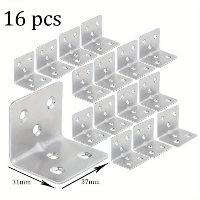 

16 шт. угловая скоба из нержавеющей стали, прямоугольный кронштейн, металлический шарнирный кронштейн, полка, L-образный кронштейн, полки, мебельный шкаф