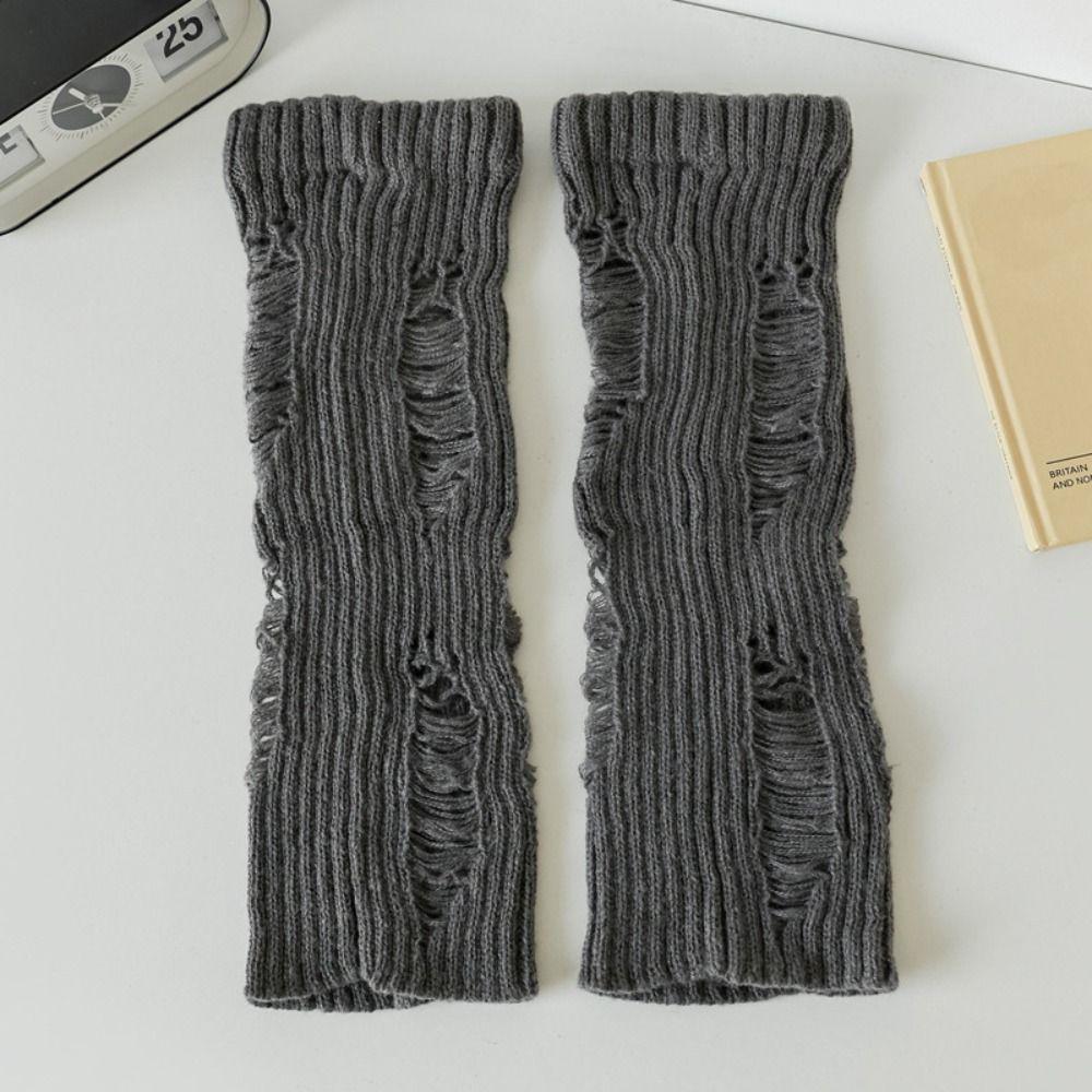 Ripped Knitted Broken Hole Socks Subculture Mid Tube Socks Preppy Foot Cover Y2K  Streetwear