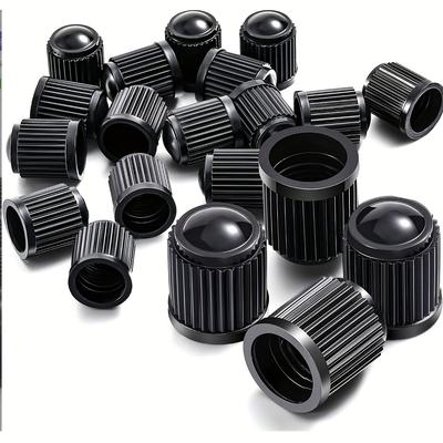 10 Stück/20 Stück Kunststoff-Ventilkappen, Universelle Reifenventilkappen aus strapazierfähigem PE-Material, Schwarz - Perfekt für Autos, SUVs, Fahrräder, Lastwagen