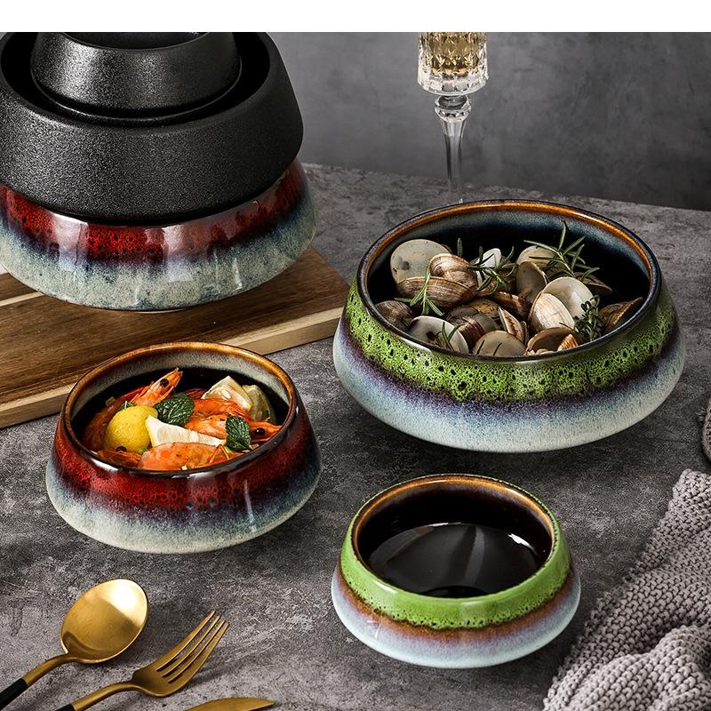 Japanese Retro Ramen Bowl Household Salad Rice Soup Restaurant Food Decoration Ceramic Kitchen Tableware