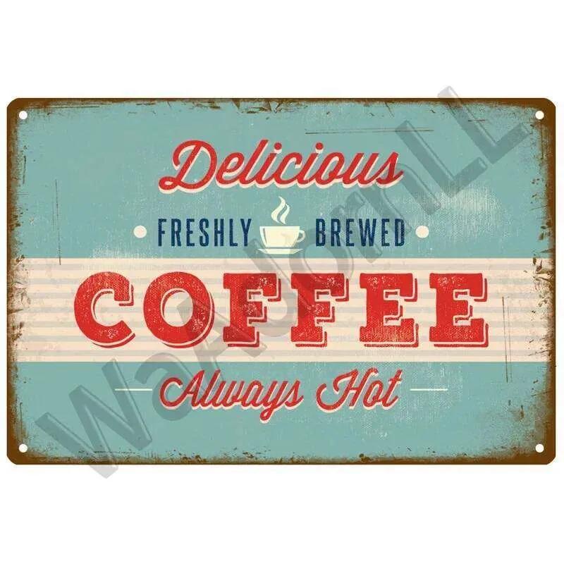 Vintage Metal Tin Sign for Coffee Kitchen Bar Decor, Retro Wall Art Plaque, Iron Painting Poster 26T0104 26T0104