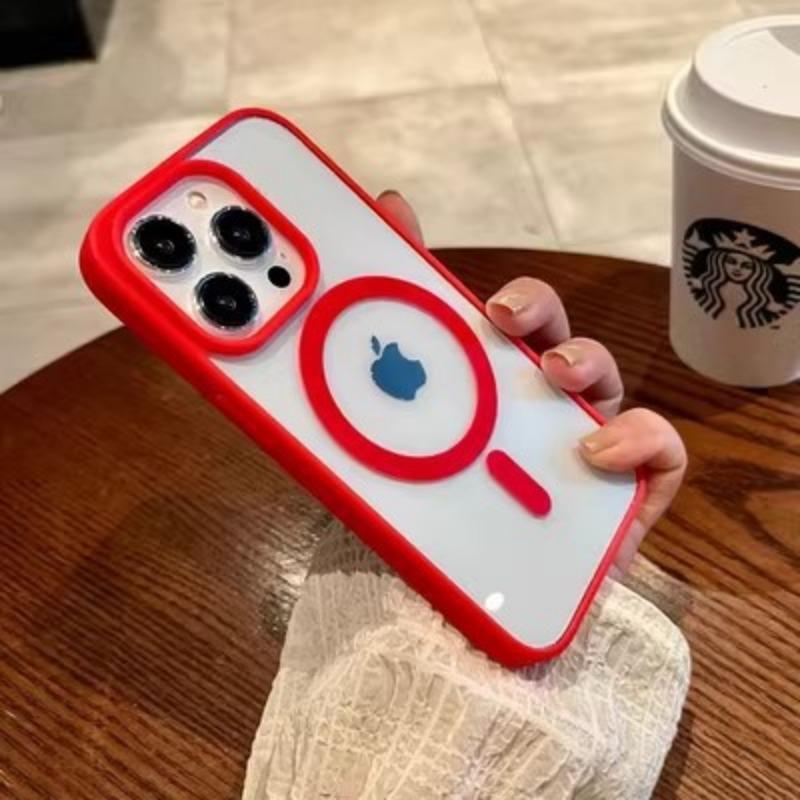 Applicable To Apple 17 Magnetic Charging Mobile Phone Case IPhone 16 ProMax Macaron Transparent 15 Drop Protection Case 14