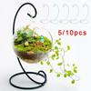 5/10pcs Home Decor Bauble Holder Stand Iron Stand Plant Micro Landscape Hanging Supporter For Bedroom Decor Garden Ornament