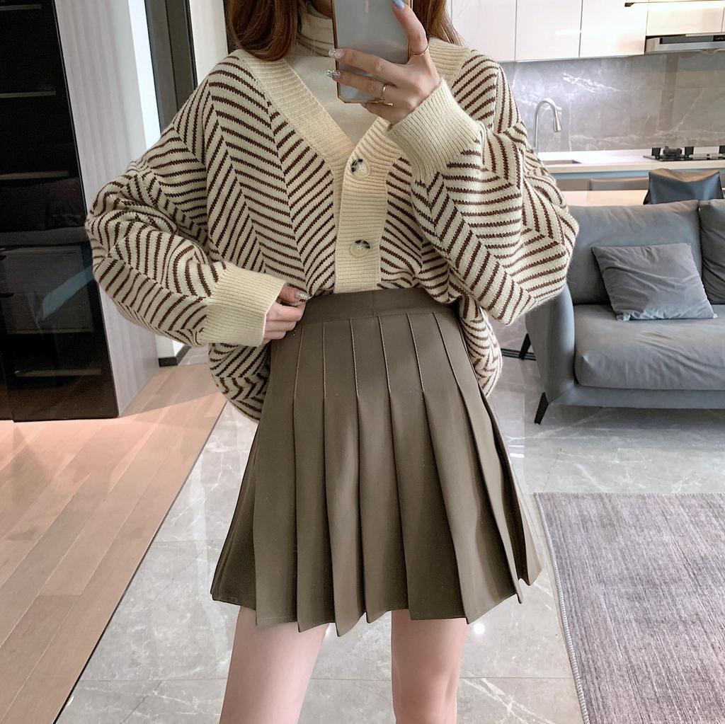 Autumn 2024 Korean High-Waist Slim A-Line Skirt for Women