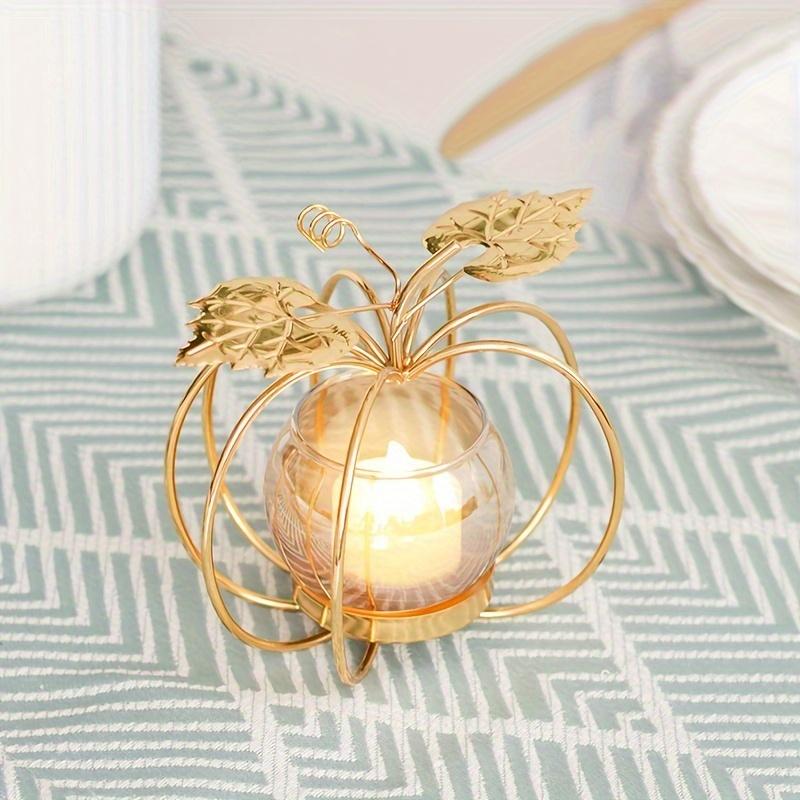 Charming Pumpkin-Shaped Metal Candle Holder Perfect for Thanksgiving, Halloween Christmas Decor Ideal Tabletop Centerpiece for Home Office