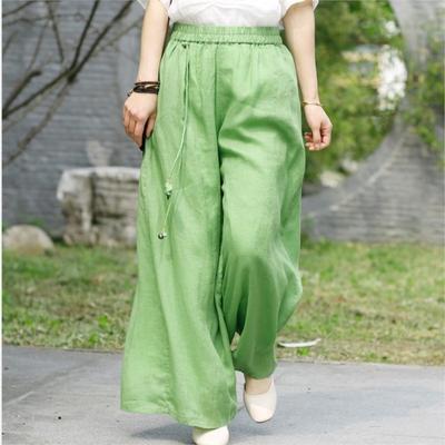 Pantaloni da Donna a Gamba Larga Vita Elastica Larghi Estivi Pantaloni con Cintura Casual Morbidi Pantaloni Lunghi da Donna