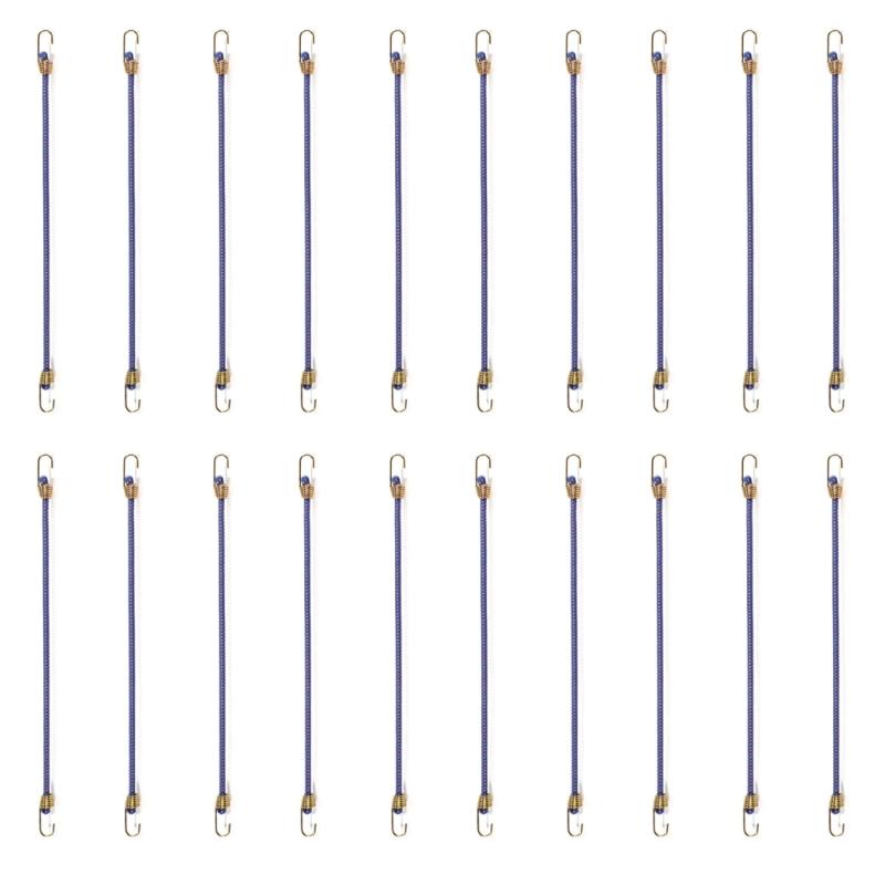 20Pcs Elastic Bungee Strap Bungee Cord For Securing Tarps Luggage Tent Weatherproof Heavy Duty Bungee Cord with Hook