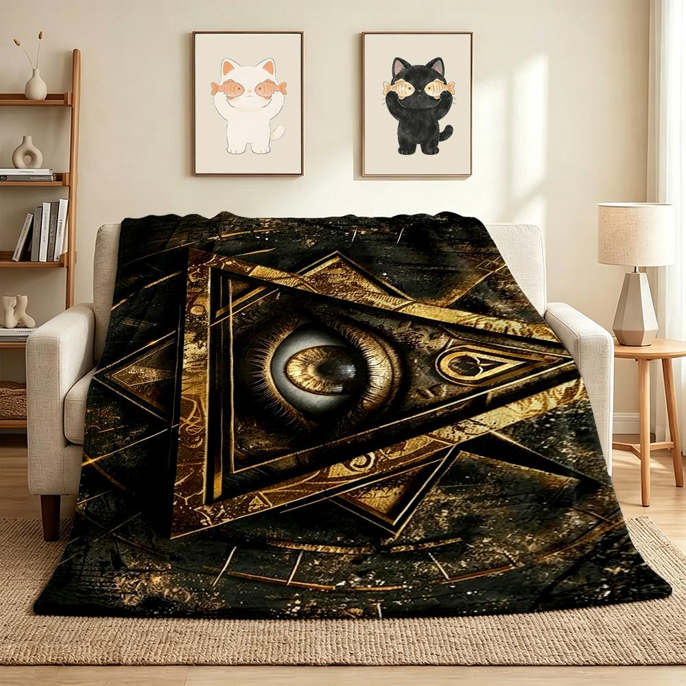 Eye Providence Flannel Blanket Throw Blanket Soft Warm Sofa Bed Camping Home Decor Unique Christmas Gift C9261417