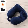 U-shaped Inflatable Travel Pillow With Fasteners And A Neck Support