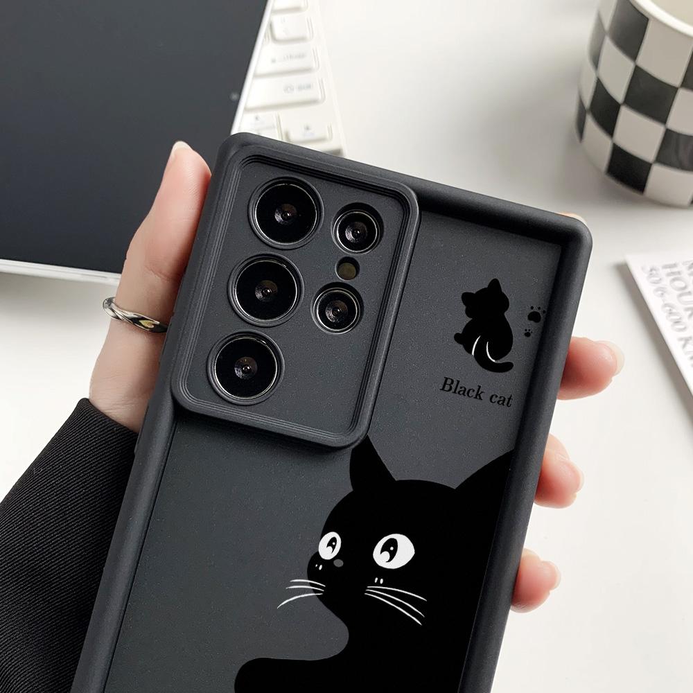 Silicone Case For Samsung A55 5G A16 S25 Ultra S24 FE S23 Plus S22 A54 A53 A35 A34 A33 A25 A15 A14 A13 A06 A05 A05s Cat Covers