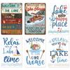 Lake House Posters Vintage Metal Tin Signs Decor Rustic Plaque Metal Plate Wall Art Decor for Living Room