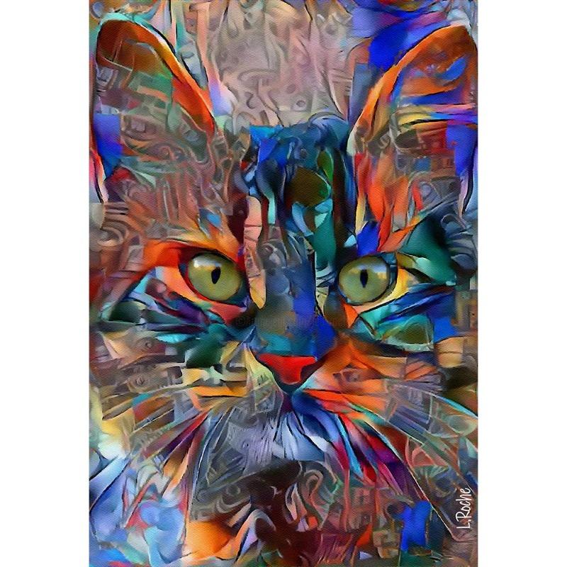 Canvas painting, wall painting, abstract watercolor posters with cats, cute animals, oil painting with a print for the modern house,