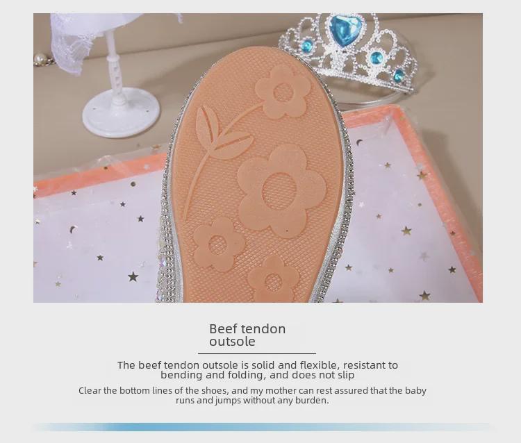 2025 Spring & Autumn Rhinestone Princess Shoes: Soft Sole Baby Bow Leather