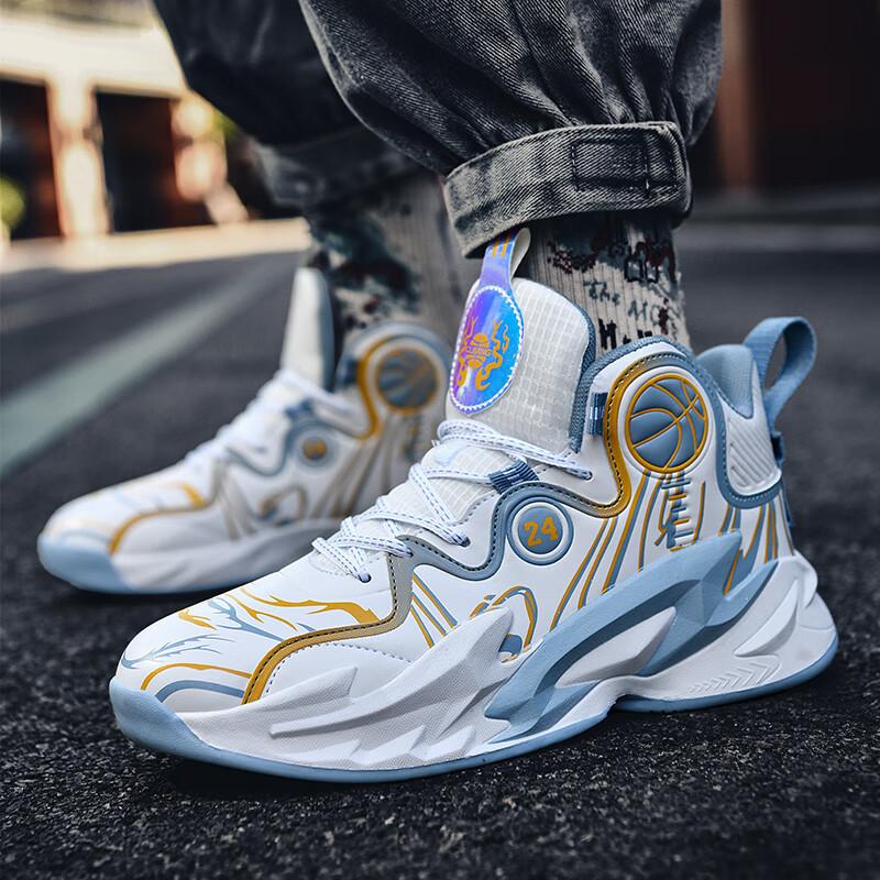 Pantofi de baschet de iarnă din bumbac pentru băieți și elevi tineri, pentru copii, suprafață din piele, impermeabili, pentru luptă reală, cu absorbție a șocurilor, cu gleznă înaltă, sport, pantofi călduroși