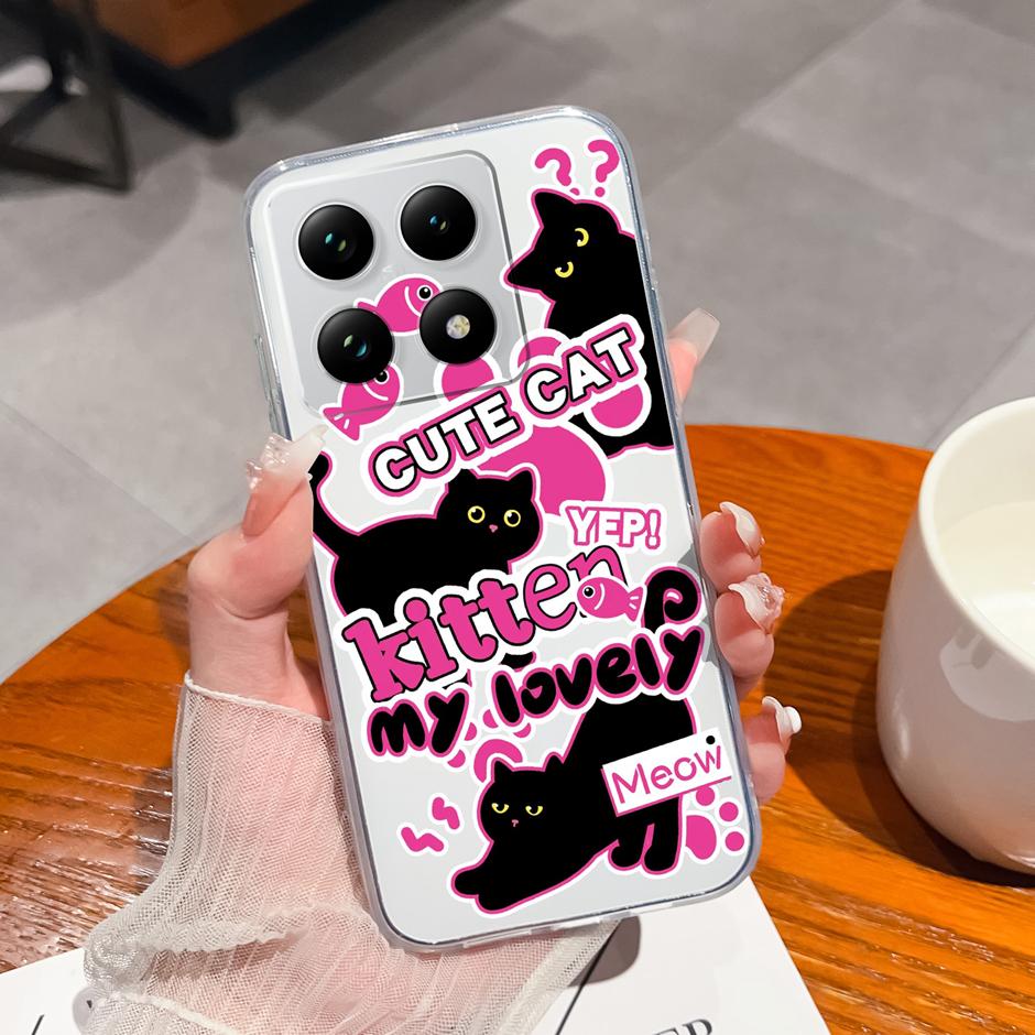 Case For Xiaomi 15T 15T Pro Adorable Astronaut Cat Anti-Fingerprint Fashion Transparent Housing For xiaomi15t 15tpro Protector
