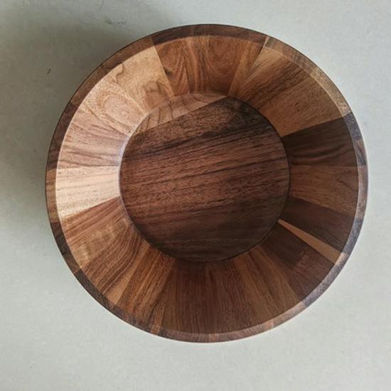 Handmade Round Bamboo Salad Bowl for Fruits and Vegetables