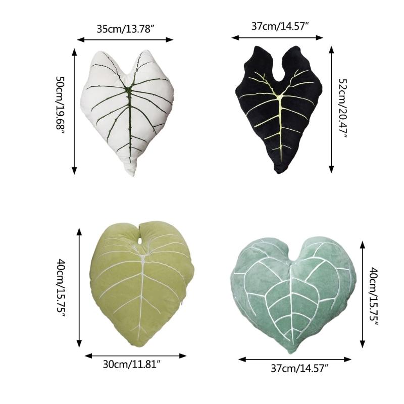 Almofada de folha verde, almofada de planta verde, decoração para casa, quarto, sala de estar, decorações 55KF