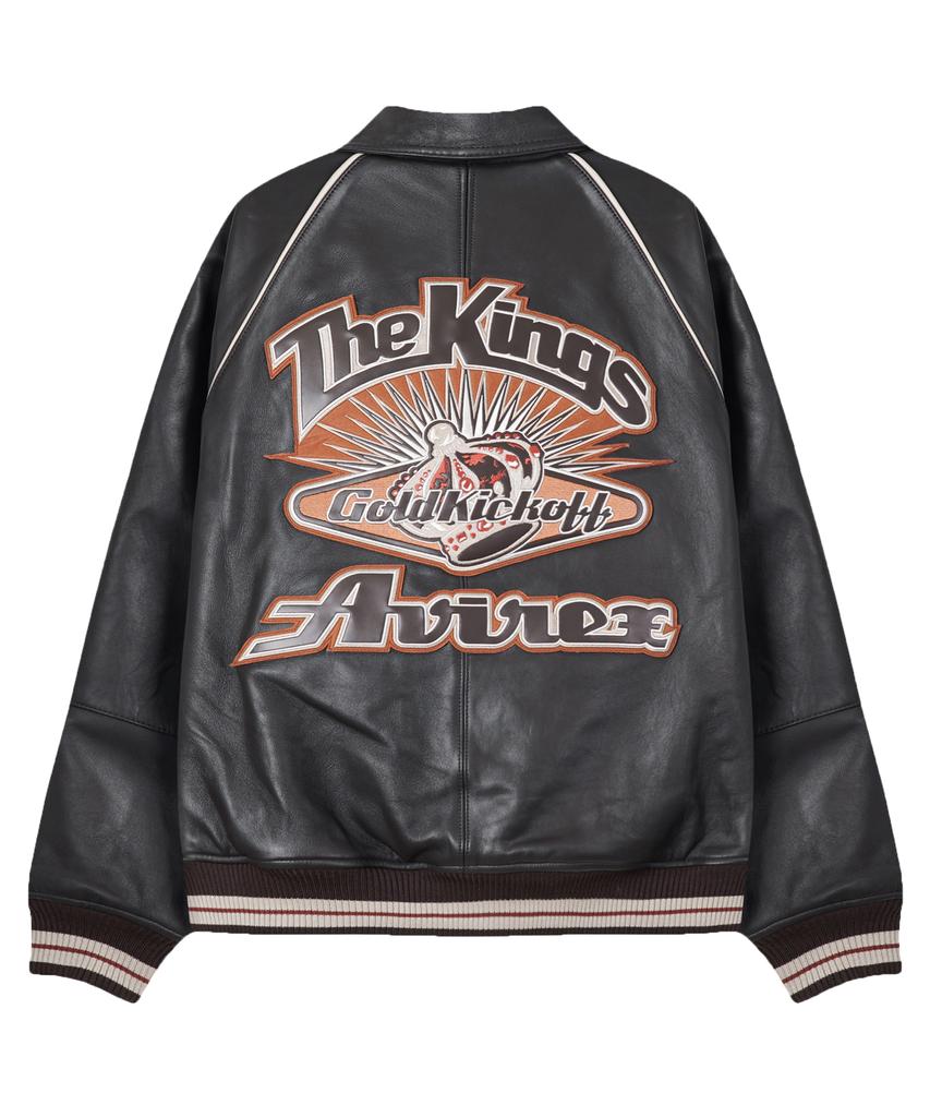 Avirex Lamb Leather Varsity Jacket / 7836150003 Dark Brown