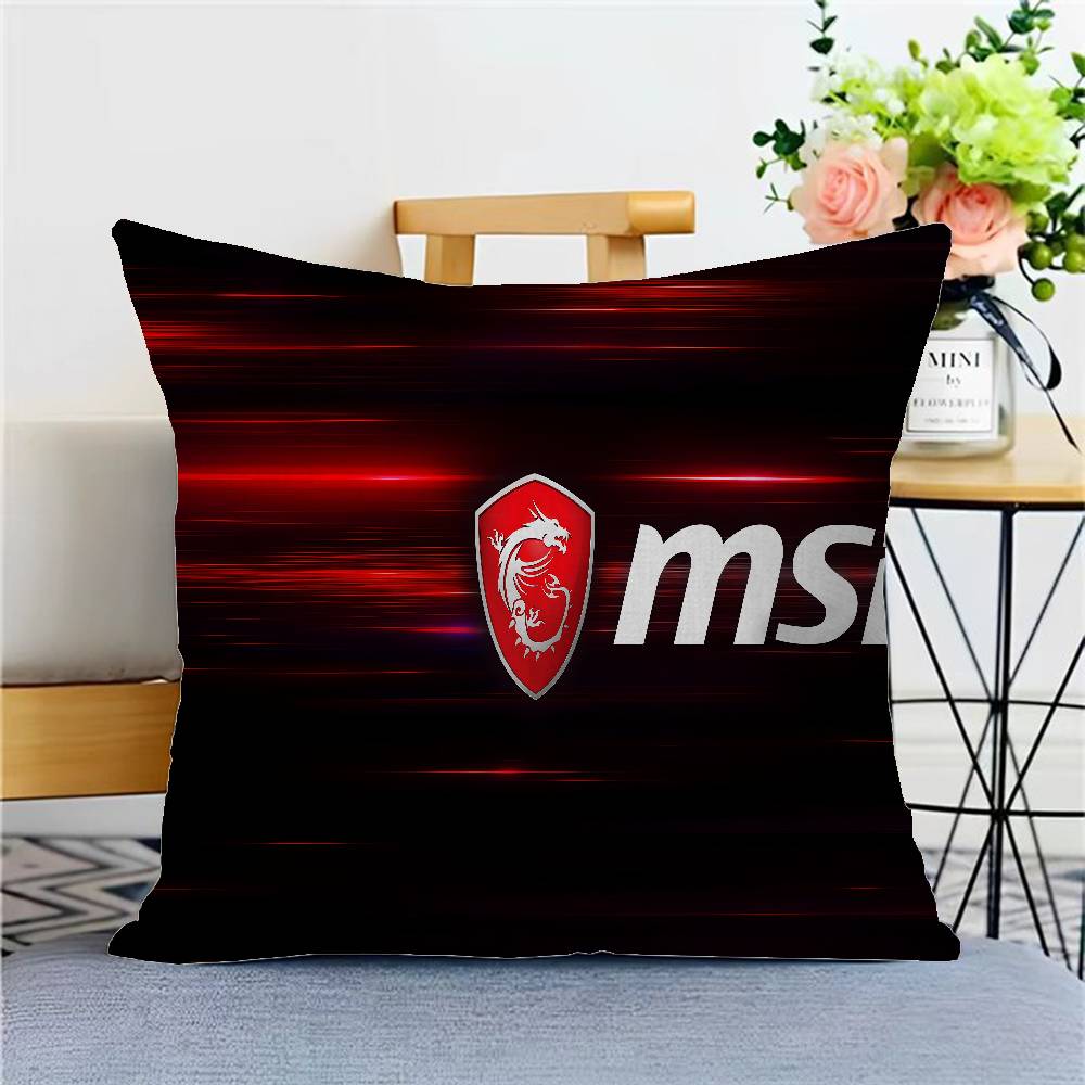 

M-MSI D-Dragon Logo Personalized Picture Text Home Decorative Pillows Household Gifts 45x45cm 12x12Inch