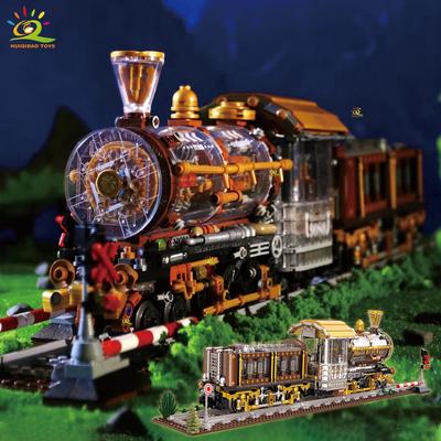 HUIQIBAO 1958PCS MOC Punk Mechanical Train Model Building Block Brick Construction Toy For Children Desk Home Decoration