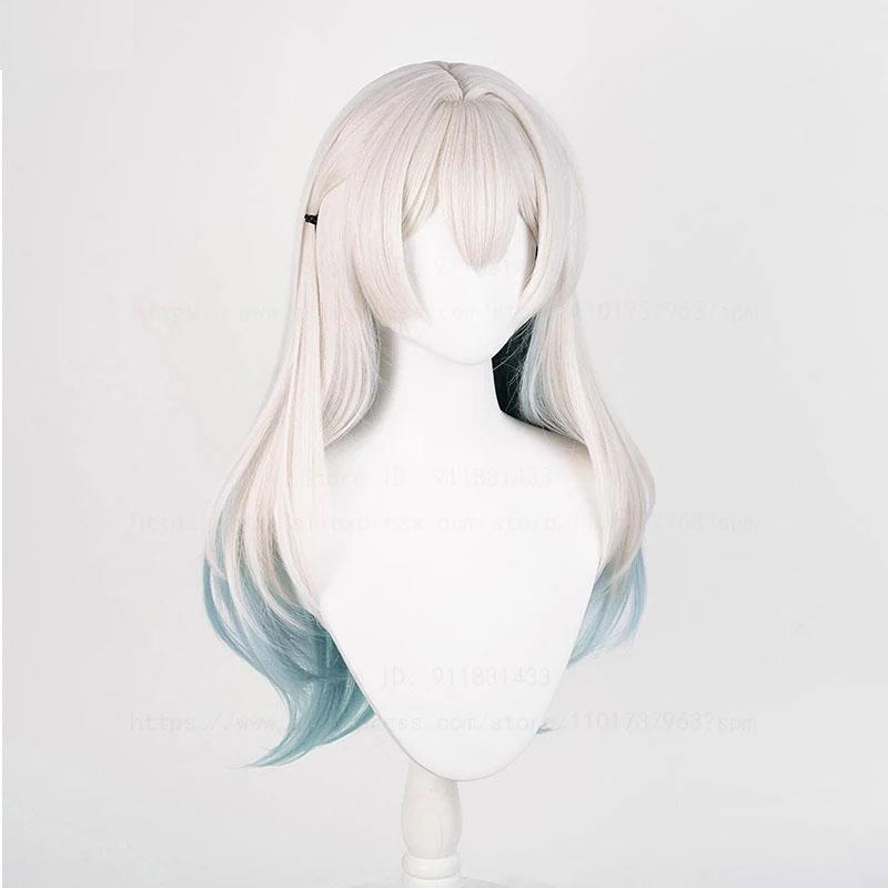 High Quality Honkai Star Rail Firefly Cosplay Wig 67cm Long Straight Heat Resistant Synthetic Hair Anime Cosplay Wigs + Wig Cap