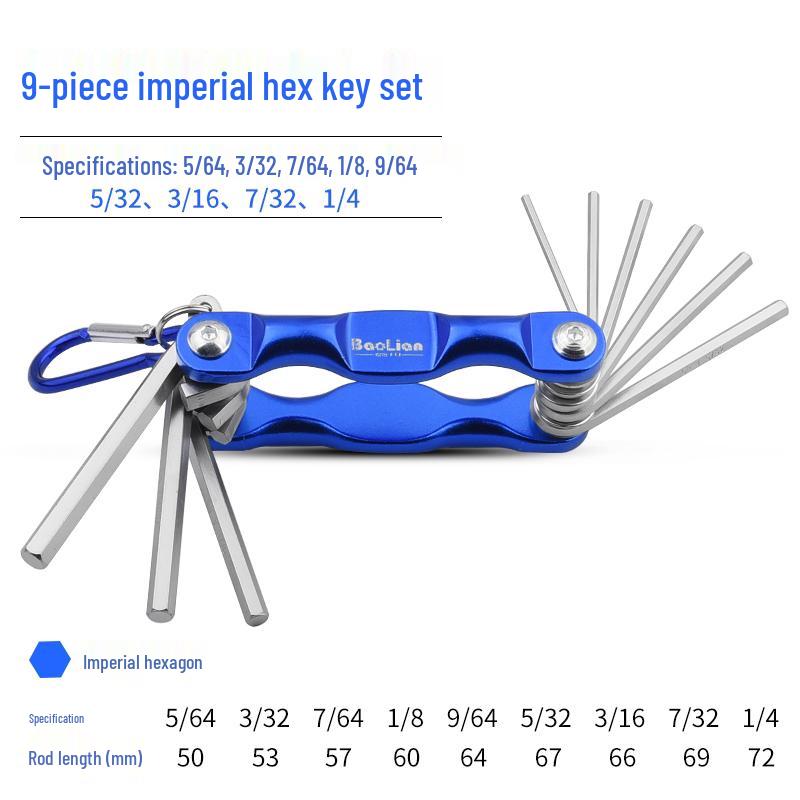 Aluminum Folding Socket Wrench Set: Imperial Sizes for Household Use