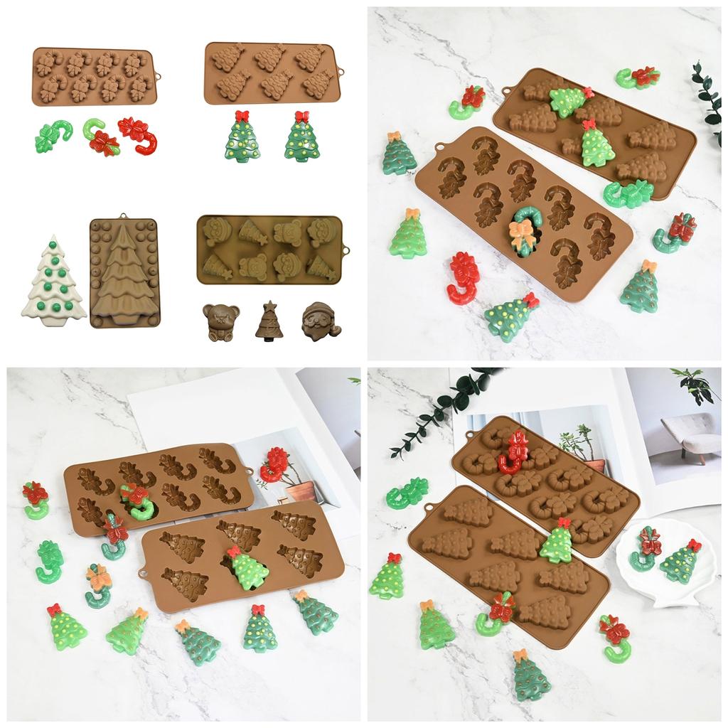 Holiday Themed Silicone Molds for Chocolate Making High Temperatures Resistant Candy Mould Handmade Dessert Bakewares