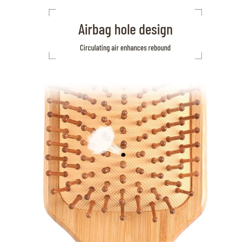Bamboo Air Cushion Massage Comb for Healthy, Smooth, Straight Hair