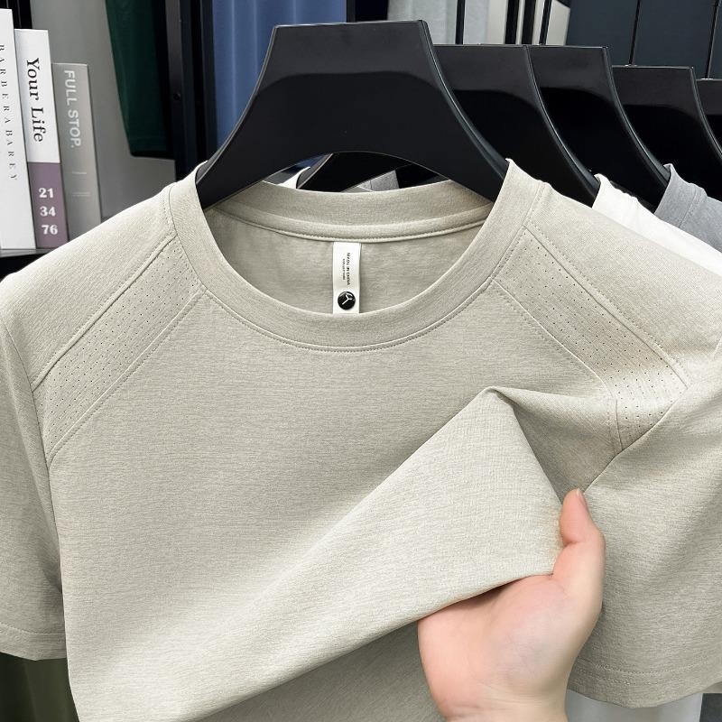 Men S Short Sleeve Crew Neck Solid Color Casual Sports T Shirt