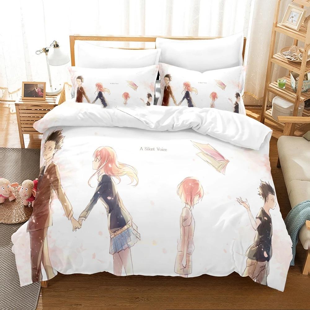 Comfortable Anime Print Duvet Cover Set With Duvet Cover And Pillowcases King Queen Twin Sizes For Boys Girls And Kids