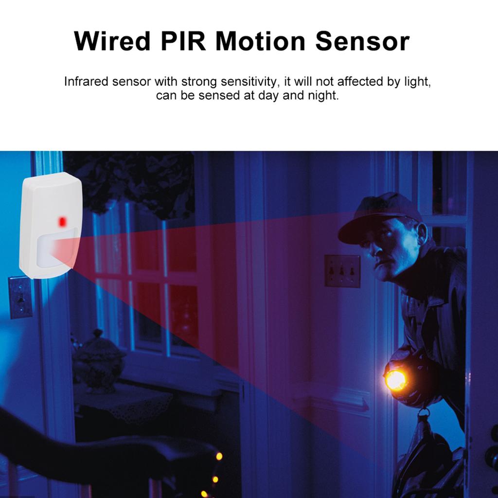 Wired PIR Motion Detector, ABS Material PIR Infrared Motion Built in Temperature Compensation and Anti Interference Suitable for Variety