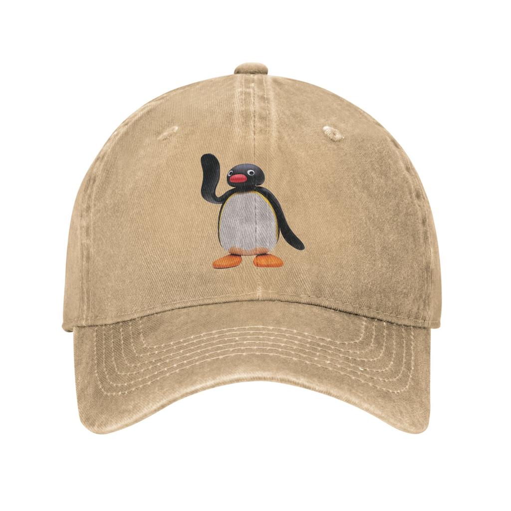 Pingu the Penguin Baseball Cap Casual Washed Meme Cute Funny Sun Cap Unisex Style Outdoor Workouts Adjustable Fit Caps Hat