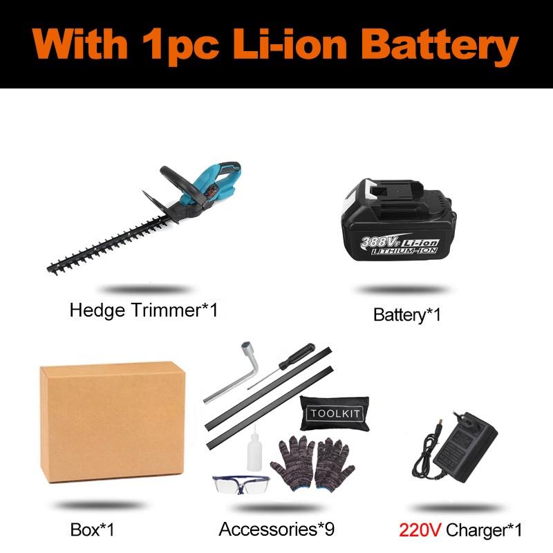 388VF Cordless Brushless Electric Hedge Trimmer Dual Action Grass Trimmer Pruning Saw Garden Tools with Blade For Makita 18V Battery