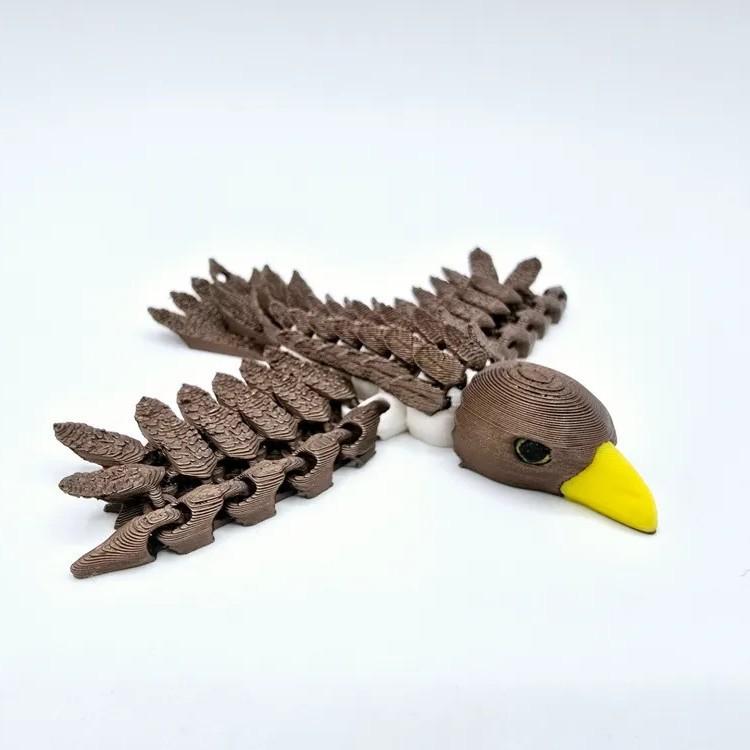3D Printed Cute Pet Eagle Toy Joint Movable Simulation Animal Bird Model Home Office Decor Ornaments Creative Collection Gift