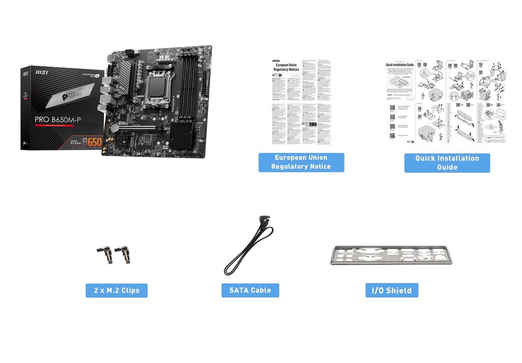 MSI Motherboard PRO AMD mit eingeschränkter Kompatibilität mit ATX, kompatibel mit AMD Ryzen-Serie MB6170 B650M-P [Ausgestattet mit B650] [Amazon-Modell] DDR5-7200 (OK)
