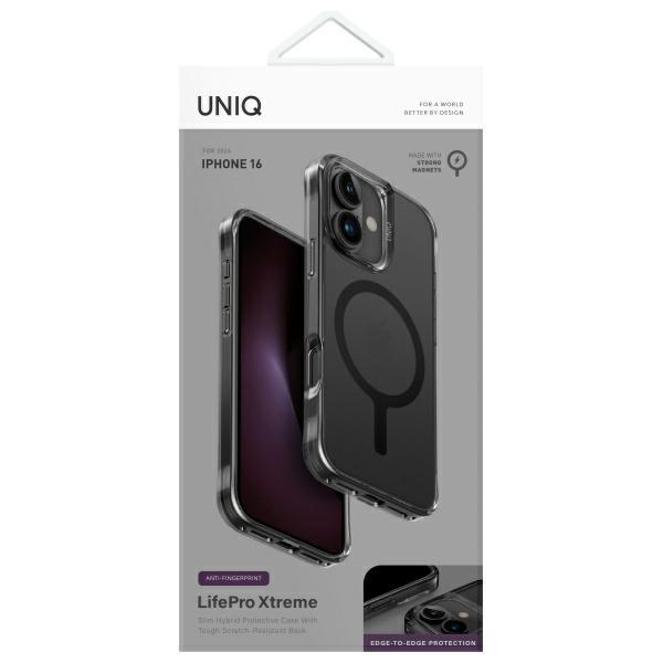 Uniq Hülle Lifepro Xtreme Iphone 16 6.1 Magclick Charging Schwarz/Frost Smoke