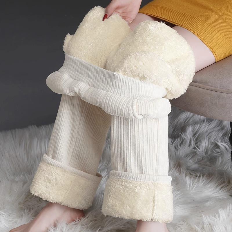 Women's Chenille Wide-Leg Corduroy Pants, Fleece-Lined Lambswool, Autumn/Winter 2023 Collection