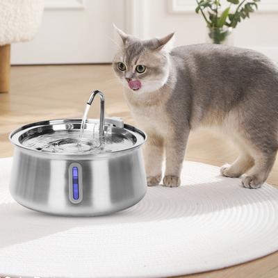 Fuente de Agua para Gatos Acero Inoxidable Fuente de Agua Automática con Filtración Múltiple 4L/135Oz