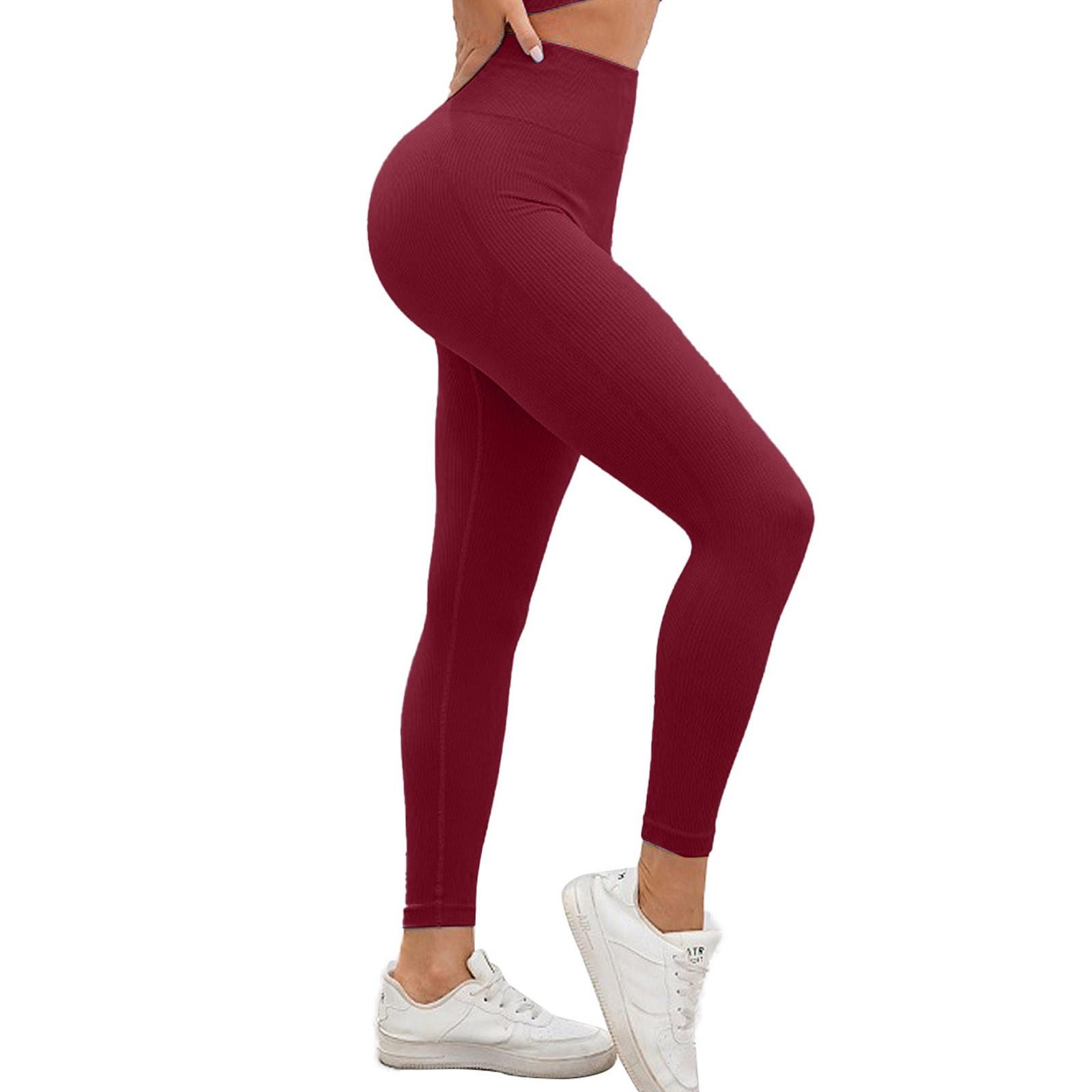 

Женские повседневные бесшовные брюки для фитнеса с подтяжкой бедер, облегающие и с высокой талией, штаны для йоги Seach Hip S винный