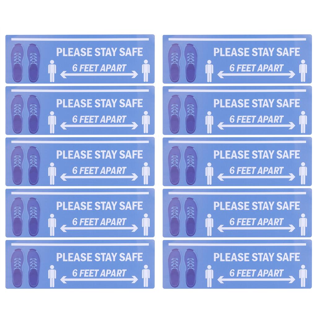 2Set Floor Sticker Safety Distance Sign Marker Warning Decal for Store Hospital SchoolB004