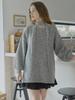 AVANT-G Muffler Set Long Knit Pullover - Gray