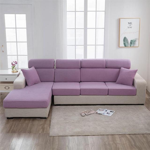 Jacquard Sofa Seat Cushion Cover Polar Fleece Elastic Sofa Covers For Living Room Pet Young Students Mat Chair Cover Furniture Protector