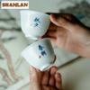 2pc/set Antique Blue and White Tea Cups Handwritten Porcelain Master Cup Small Tasting Cup Bowl Chazhan Kung Fu Tea Sets 45ml