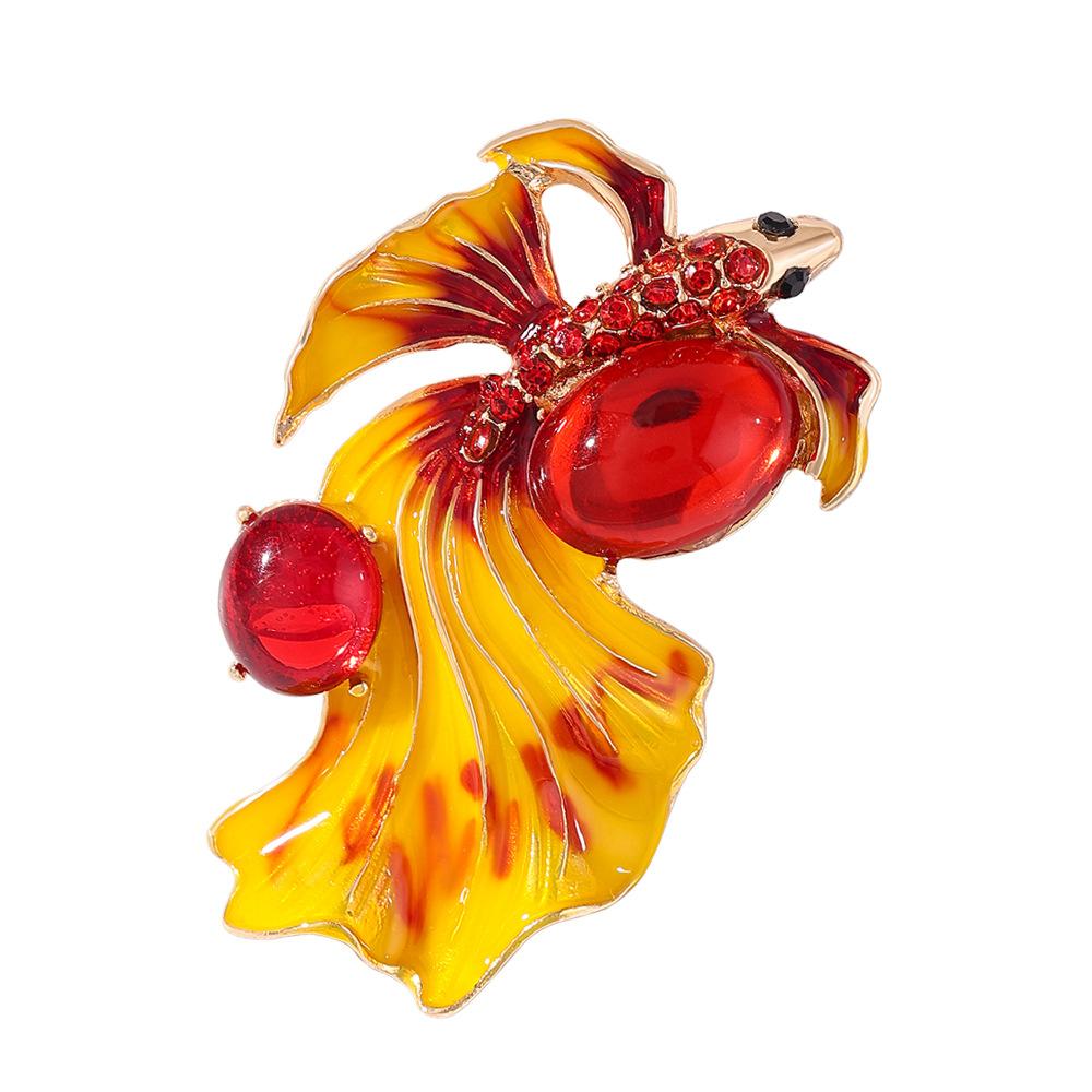 

Goldfish Koi Corsage Brooch Retro Design Sense Fashion Versatile Windbreaker Jacket Accessories Pin