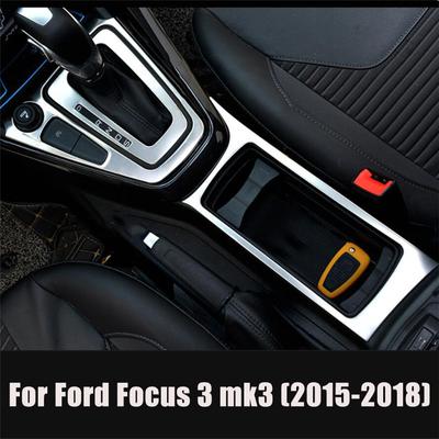Car Accessories Gearbox Water Cup Holder Panel Trim Interior Decoration Frame Sticker For Ford Focus 3 Mk3 2015-2018