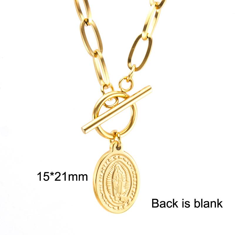 Stainless Steel Summer NECKLACE For WOMEN lucky Coin Penny Long CHOKER GOLD COLOR PENDANT collares de moda Boho Collier