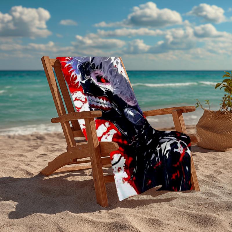 Ultra-Soft Beach Towel with Tokyo Ghoul Theme,Ideal for Pool - Camping, Diving - Perfect Travel Essential, Vibrant Beach Towel.