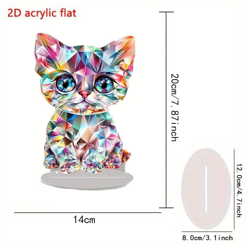 Charming Crystal Kitten Acrylic Ornament - Perfect for Christmas Decor