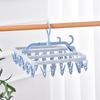 32 Clips, Foldable Side Hanging Clothes Rack, Windproof Drip Rack, Plastic Hanging Drying Rack for Clothes, Underwear, Socks